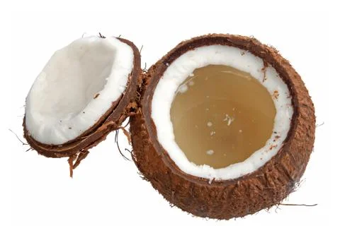 Half open coconut Stock Photos