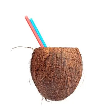 Half open coconut Stock Photos