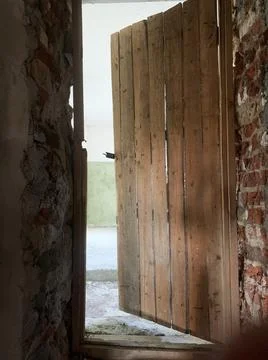 Half open door Stock Photos