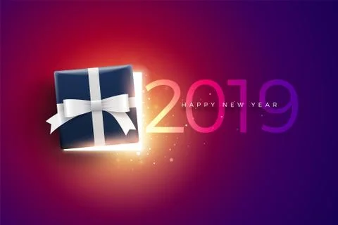 Half open gift box with magical lights. Stock Illustration