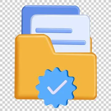 Half-open orange folder containing pages of paper in flat design style Stock Illustration