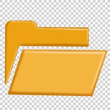 Half-open orange folder containing pages of paper in flat design style Stock Illustration