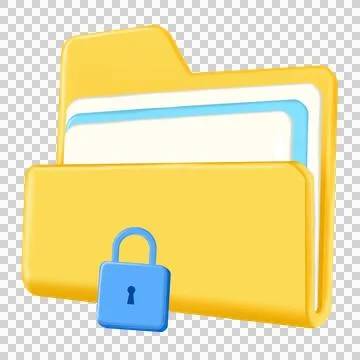 Half-open orange folder containing pages of paper in flat design style Stock Illustration