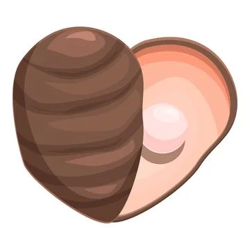 Half open oyster shell with pearl revealing treasure inside Stock Illustration