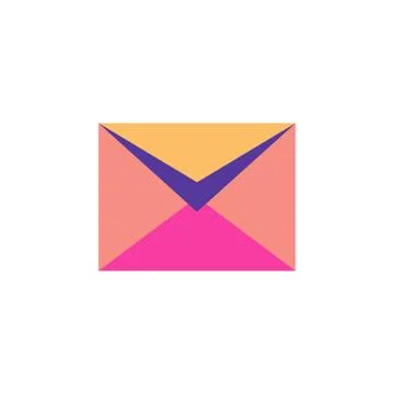 Half open postal envelope on white background Stock Illustration