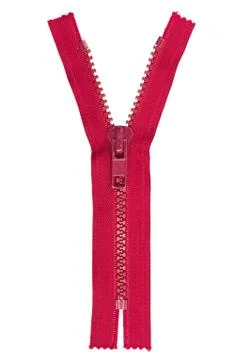 Half open red zipper Stock Photos
