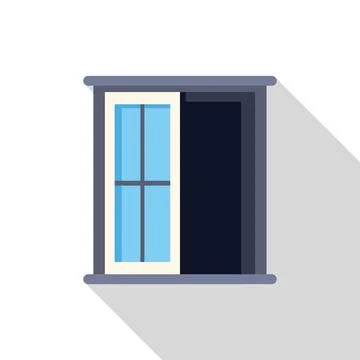 Half open window letting in fresh air and light Stock Illustration