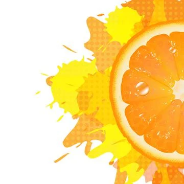 Half Of Orange With Blot Stock Illustration