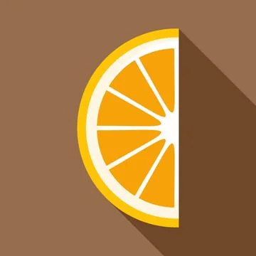 Half orange citrus fruit slice flat icon design Stock Illustration
