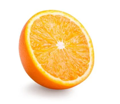 Half of orange fruit isolated Stock Photos
