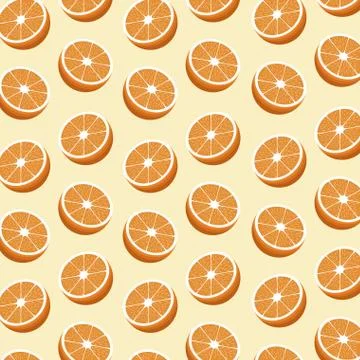 Half orange fruit seamless pattern 스톡 일러스트