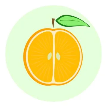 Half orange icon, orange split in a half Stock Illustration