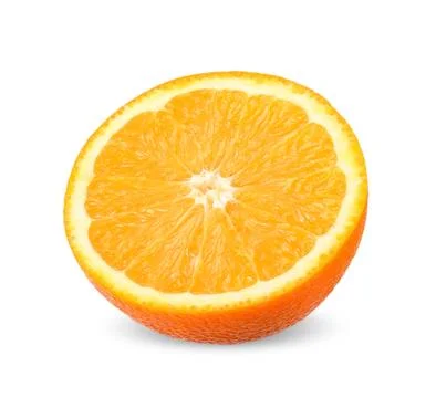 Half of orange isolated with clipping path Stock Photos