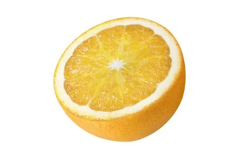 Half of an orange on an isolated white background. Stock Illustration