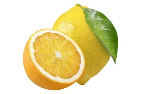Half of an orange on an isolated white background. Stock Illustration