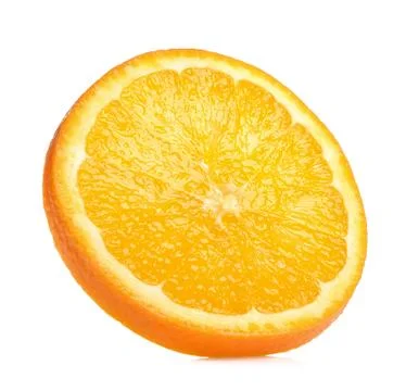 Half of Orange isolated on the white background Stock Photos