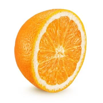 Half of orange isolated on white background Stock Photos