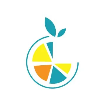 Half orange lemon logo design vector symbol graphic Stock Illustration
