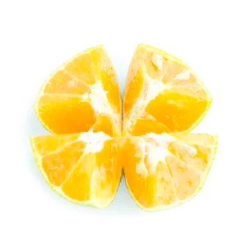 Half orange slice for four top view Stock Photos