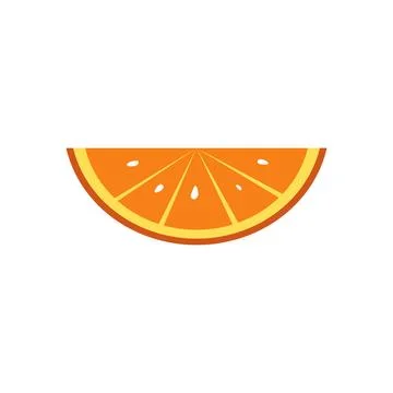 Half Orange Slice Illustration Citrus Fruit Flat Design Isolated Icon Stock Illustration