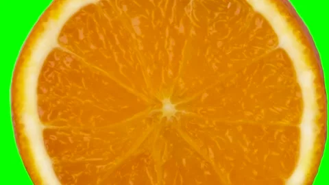 Half orange slice scaling in rotation on chroma key animation Stock Footage 201853298