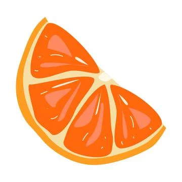 Half orange with a sliced cross section Stock Illustration