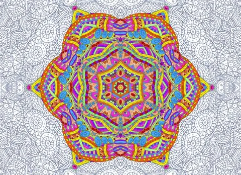 Half-painted outline pattern Stock Illustration