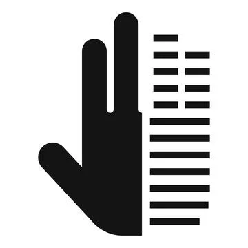 Half palm scanning icon simple vector. Database identity Illustrazione stock