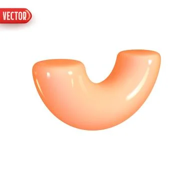 Half part donut torus geometric element. Realistic 3d design In plastic car.. Stock Illustration