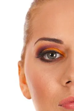 Half part of woman face Stock Photos