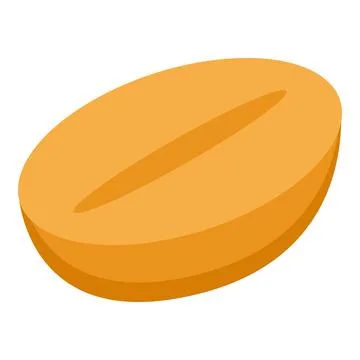 Half peanut icon, isometric style Stock Illustration