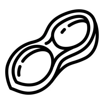 Half peanut shell icon, outline style Stock Illustration