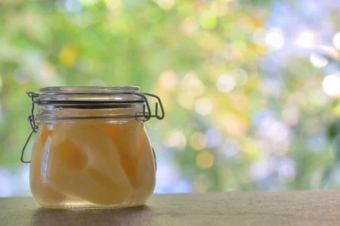 Half pears compote Stock Photos