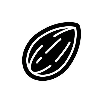 Half Peeled Almond Nut in Shell Silhouette Icon Illustrazione stock