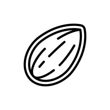 Half Peeled Almond Nut in Shell Outline Icon Illustrazione stock