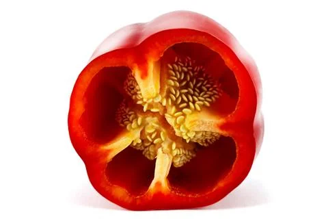 Half of pepper isolated on a white background Stock Photos