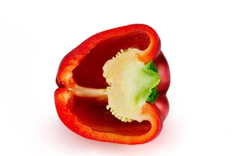 Half of pepper isolated on a white background Stock Photos