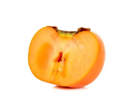 Half of persimmon isolated Stock Photos