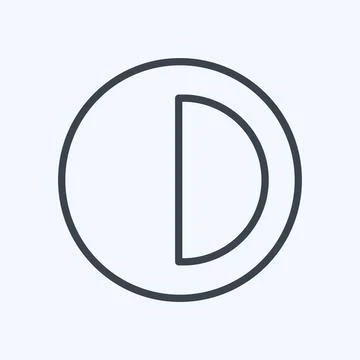 Half Pie Chart Icon in trendy line style isolated on soft blue background Stock Illustration