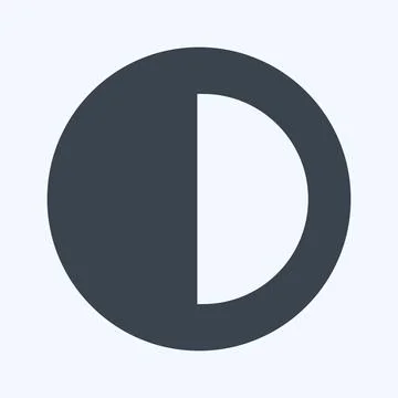 Half Pie Chart Icon in trendy glyph style isolated on soft blue background Stock Illustration