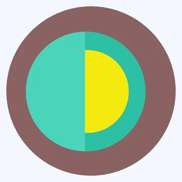 Half Pie Chart Icon in trendy flat style isolated on soft blue background Stock Illustration