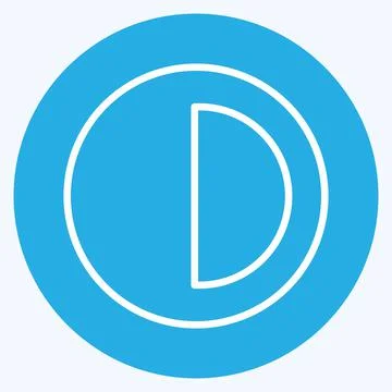Half Pie Chart Icon in trendy blue eyes style isolated on soft blue backgroun Stock Illustration