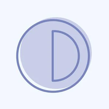 Half Pie Chart Icon in trendy two tone style isolated on soft blue background Stock Illustration