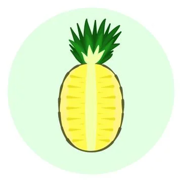 Half pineapple icon, pineapple split in a half Stock Illustration