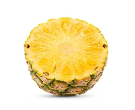 Half pineapple on white background Stock Photos