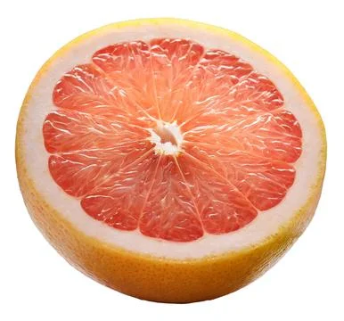 Half of pink grapefruit isolated on white background Stock Photos
