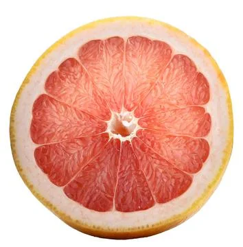 Half of pink grapefruit isolated on white background Stock Photos