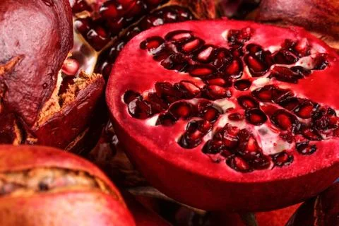 The half pomegranate Stock Photos