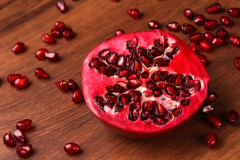 The half pomegranate Stock Photos
