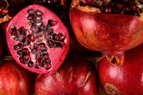 The half pomegranate Stock Photos